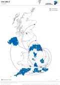 Image shows UK map of shortlist projects