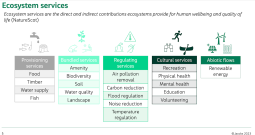 Table showing ecosystem services for natural capital. Credit: NatureScot