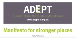 ADEPT logo with  web address and Manifesto for Stronger places text