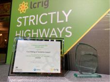 an image showing the Strictly Highways award won by the East Riding Live Labs 2 project